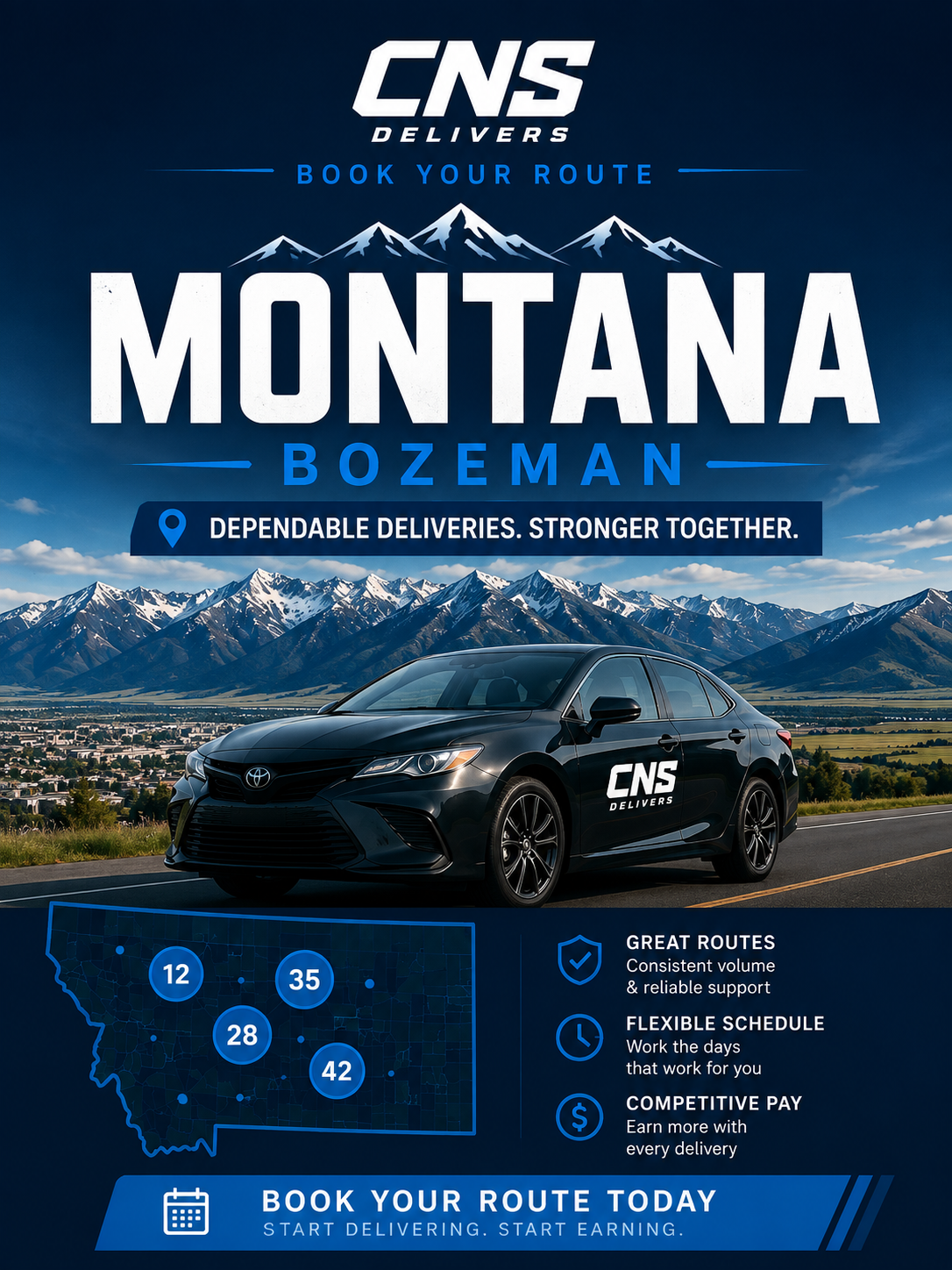 Montana parcel routes
