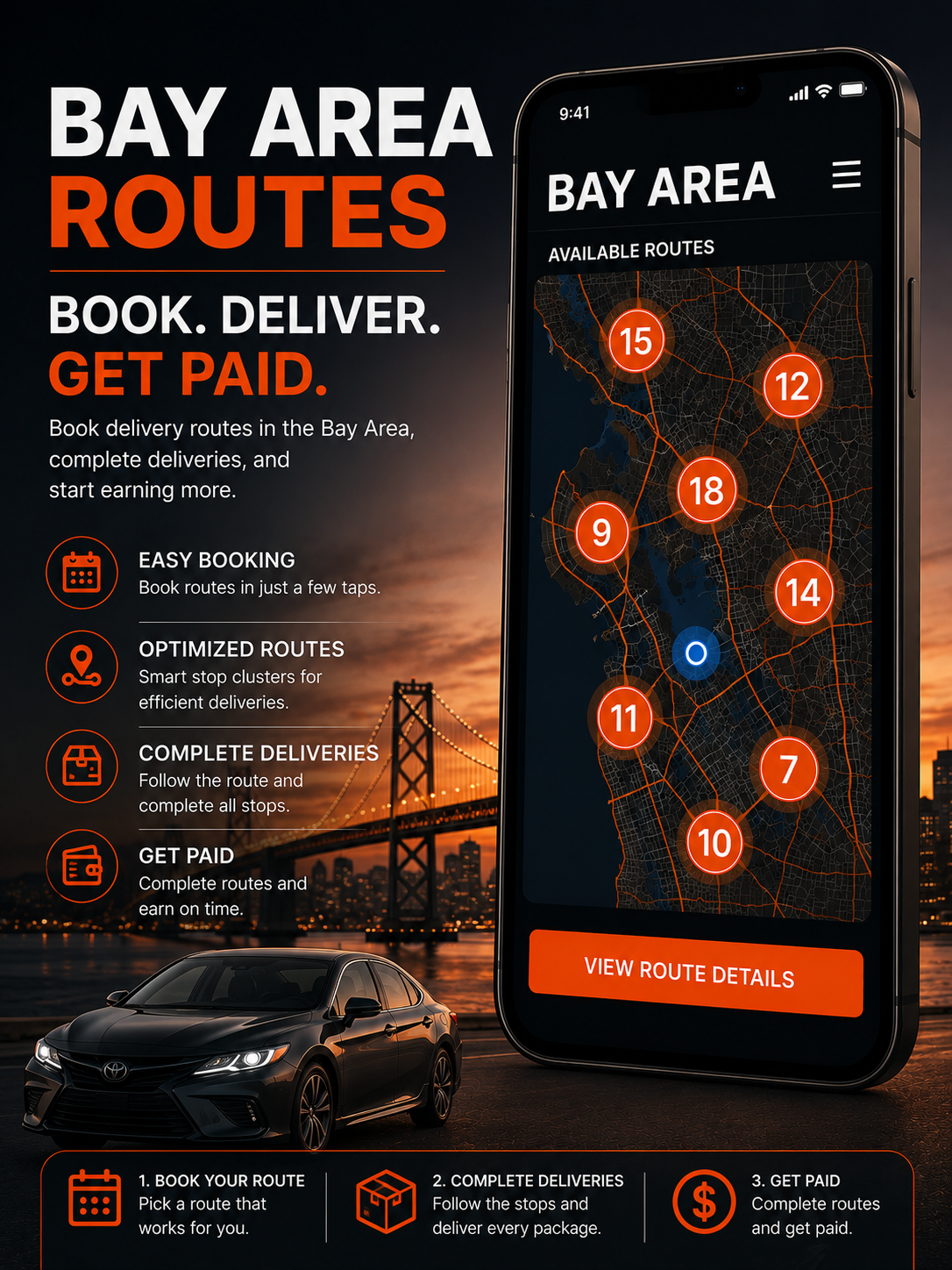 Bay Area Small parcel routes