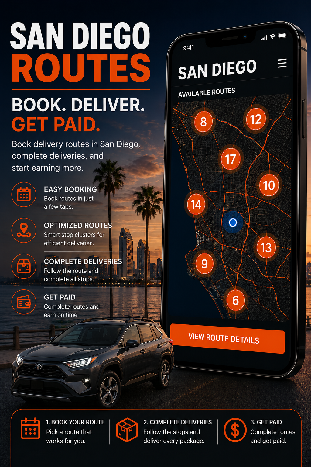 San Diego  Small parcel routes